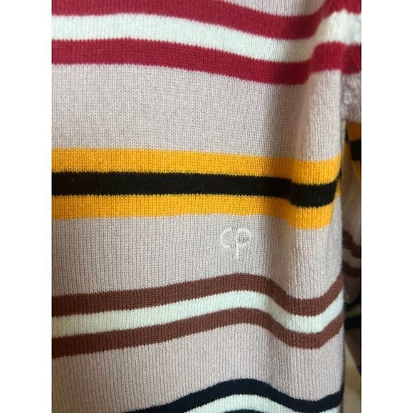 CASHMERE Chinti and Parker Multicolor Striped Sweater Shoulder Buttons Sz. S - Picture 9 of 10